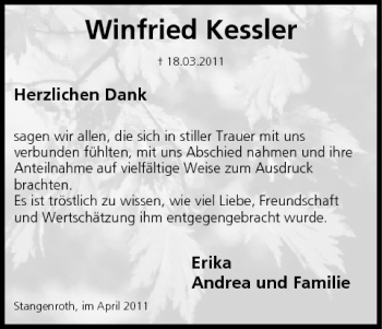 Anzeige von Winfried Kessler von MGO