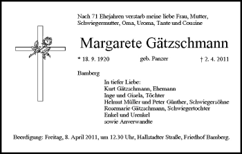 Anzeige von Margarete Gätzschmann von MGO