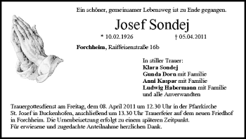 Anzeige von Josef Sondej von MGO