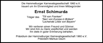 Anzeige von Ernst Schimurda von MGO