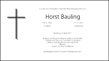 Anzeige von Horst Bauling von MGO