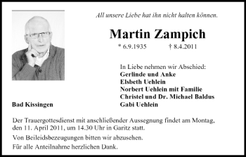 Anzeige von Martin Zampich von MGO