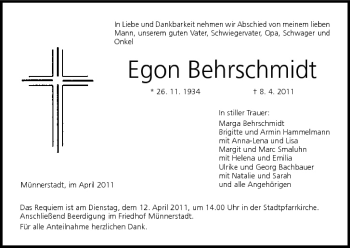 Anzeige von Egon Behrschmidt von MGO