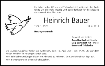 Anzeige von Heinrich Bauer von MGO