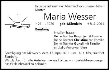 Anzeige von Maria Wesser von MGO