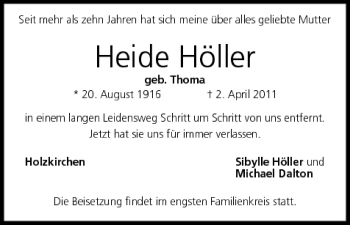 Anzeige von Heide Höller von MGO