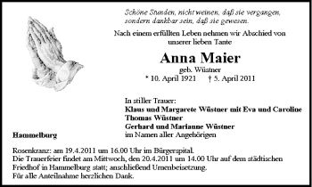 Anzeige von Anna Maier von MGO