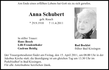 Anzeige von Anna Schubert von MGO