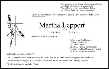 Anzeige von Martha Leppert von MGO
