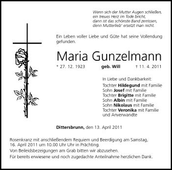 Anzeige von Maria Gunzelmann von MGO