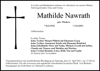 Anzeige von Mathilda Nawrath von MGO