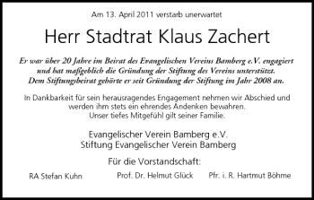 Anzeige von Klaus Zachert von MGO
