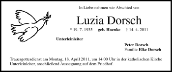Anzeige von Luzia Dorsch von MGO