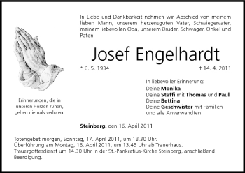 Anzeige von Josef Engelhardt von MGO
