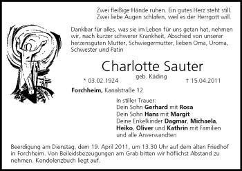 Anzeige von Charlotte Sauter von MGO