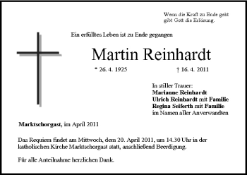 Anzeige von Martin Reinhardt von MGO