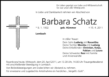 Anzeige von Barbara Schatz von MGO