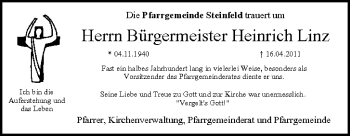 Anzeige von Heinrich Linz von MGO