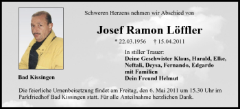 Anzeige von Josef  Ramon Löffler von MGO