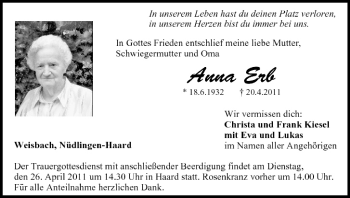 Anzeige von Anna Erb von MGO