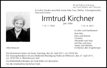 Anzeige von lrmtrud Kirchner von MGO