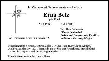 Anzeige von Erna Belz von MGO