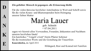 Anzeige von Maria Lauer von MGO