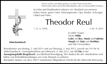 Anzeige von Theodor Reul von MGO