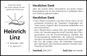 Anzeige von Heinrich Linz von MGO