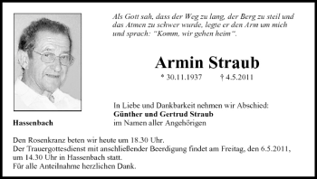 Anzeige von Armin Straub von MGO