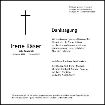 Anzeige von Irene Käser von MGO