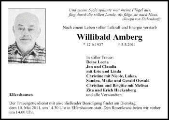 Anzeige von Willibald Amberg von MGO