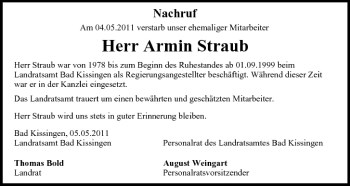 Anzeige von Armin Straub von MGO