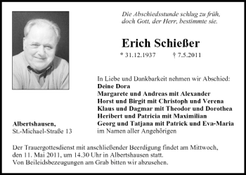 Anzeige von Erich Schießer von MGO