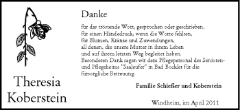 Anzeige von Theresia Koberstein von MGO