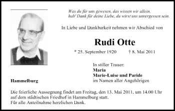 Anzeige von Rudi Otte von MGO