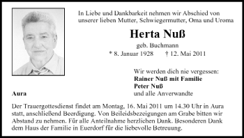 Anzeige von Herta Nuß von MGO