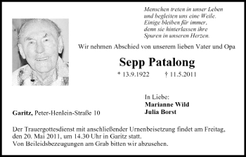 Anzeige von Sepp Patalong von MGO