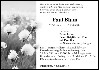 Anzeige von Paul Blum von MGO
