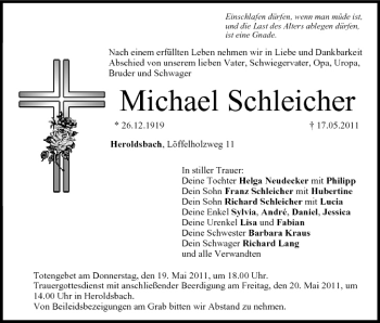 Anzeige von Michael Schleicher von MGO