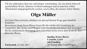 Anzeige von Olga Müller von MGO