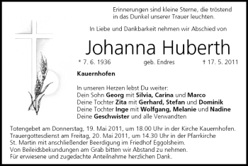 Anzeige von Johanna Huberth von MGO