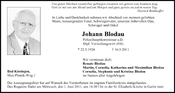 Anzeige von Johann Blodau von MGO