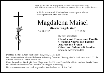 Anzeige von Magdalena Maisel von MGO