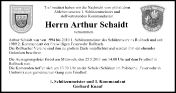 Anzeige von Arthur Schaidt von MGO