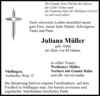Anzeige von Juliana Müller von MGO