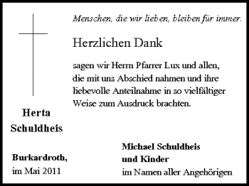 Anzeige von herta Schuldheis von MGO