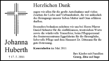 Anzeige von Johanna Huberth von MGO