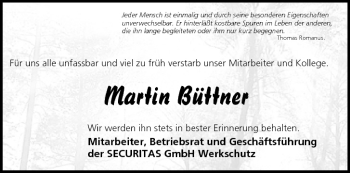 Anzeige von Martin Büttner von MGO