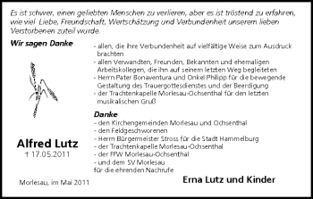 Anzeige von Alfred Lutz von MGO